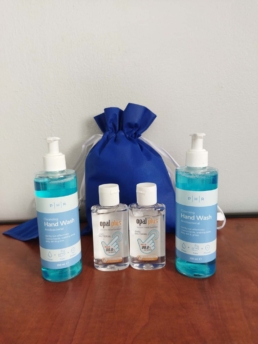 Bags with Hand Wash & Sanitisers