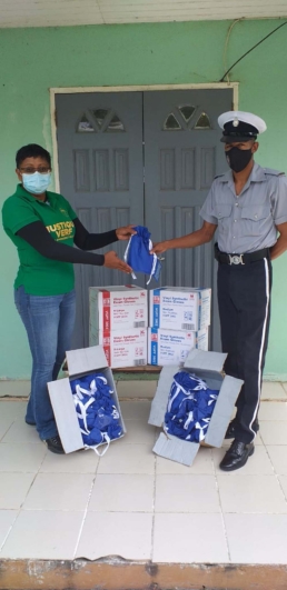 Rose Hall Police Station received Gloves, Handsanitisers & Handwash